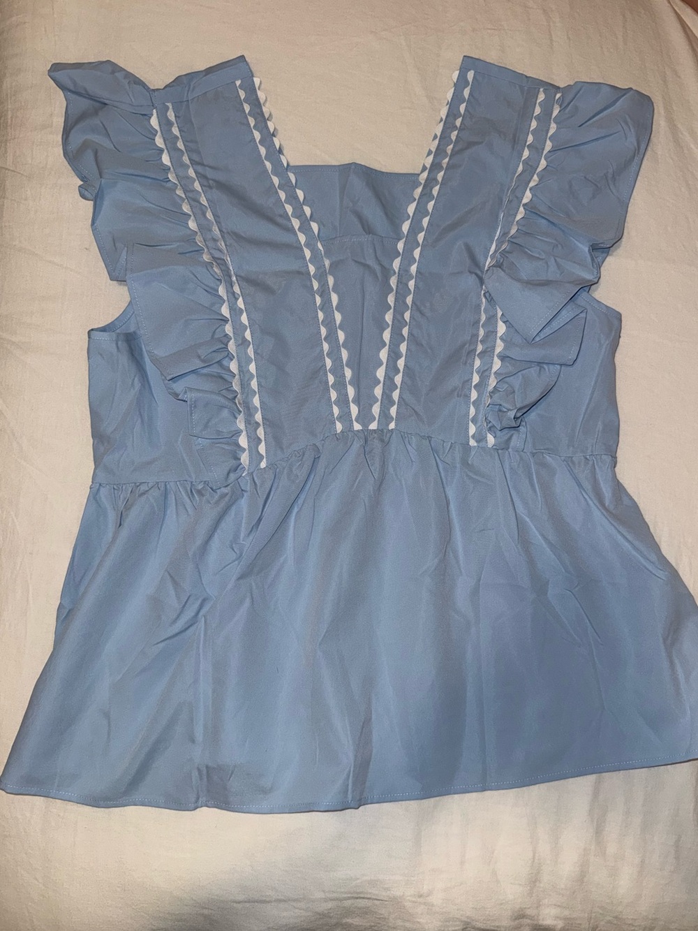 Blue Babydoll Blouse